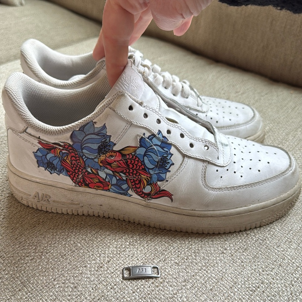 Coy Fish AF1 Nike Air Force 1 EUC, w/lace toggles